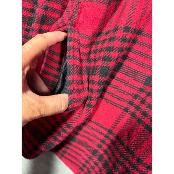 Woolrich Men's Red‎ Plaid Flannel Shirt Jacket L Cotton Shacket - Picture 4 of 6
